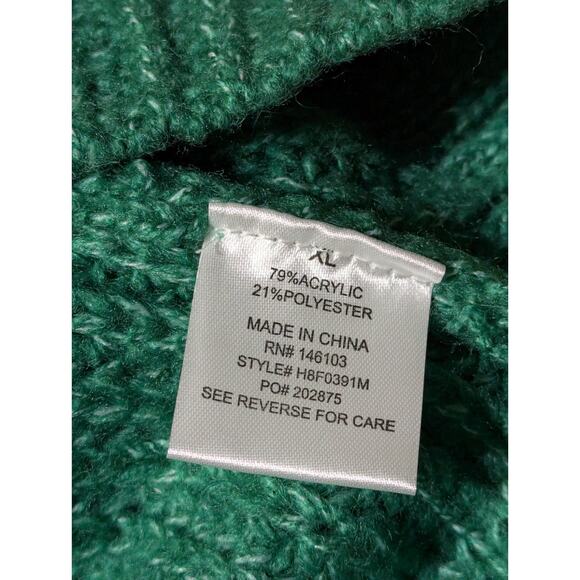 Hippie Rose Womens  Size XL Green Knit V-Neck Pullover Sweater Criss Cross Back - Picture 5 of 8